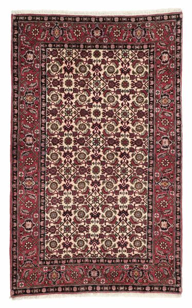  Oriental Bidjar With Silk Rug 84X137 Black/Dark Red Wool, Persia/Iran