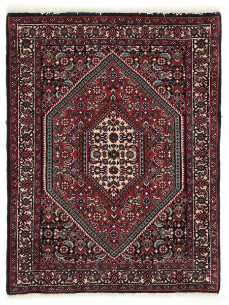 72X95 Alfombra Bidjar Con De Seda Oriental Negro/Rojo Oscuro (Lana, Persia/Irán)