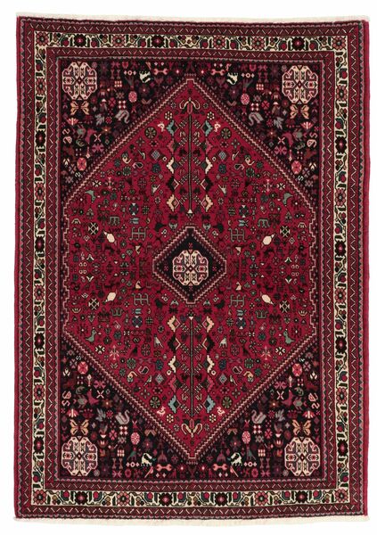 Tapete Oriental Abadeh 105X150 Preto/Vermelho Escuro (Lã, Pérsia/Irão)