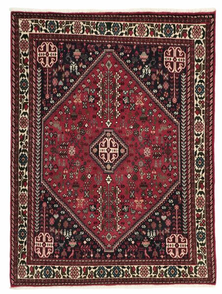 103X147 Tapete Abadeh Oriental Preto/Vermelho Escuro (Lã, Pérsia/Irão)