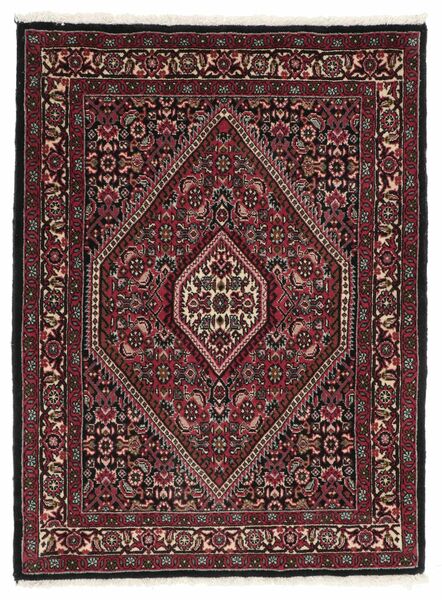  Bidjar Con De Seda Alfombra 70X98 Persa De Lana Negro/Rojo Oscuro Pequeño