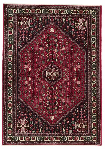 105X148 Alfombra Abadeh Oriental Negro/Rojo Oscuro (Lana, Persia/Irán)