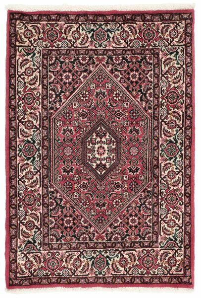 Alfombra Bidjar Con De Seda 70X100 Negro/Rojo Oscuro (Lana, Persia/Irán)