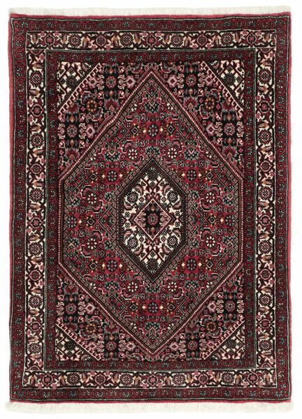 Bidjar Mit Seide Teppich 73X100 Schwarz/Dunkelrot Wolle, Persien/Iran