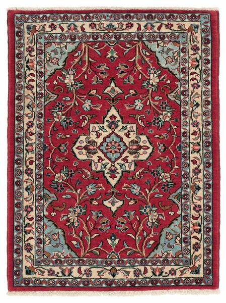 105X145 Sarouk Tæppe Orientalsk Mørkerød/Sort (Uld, Persien/Iran)