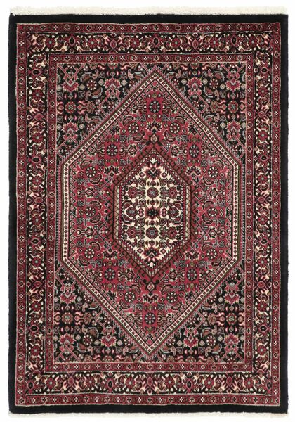 Alfombra Persa Bidjar Con De Seda 70X100 Negro/Rojo Oscuro (Lana, Persia/Irán)