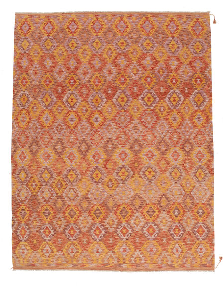  Kilim Afegão Old Style Tapete 268X342 Lã Castanho/Laranja Grande Carpetvista