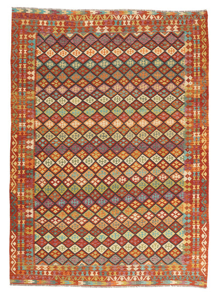 295X406 Koberec Orientální Kelim Afghán Old Style Hnědá/Tmavě Červená Velký (Vlna, Afghánistán) Carpetvista