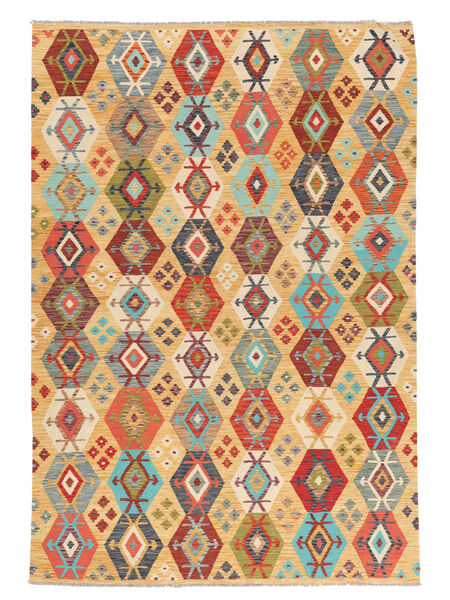 205X297 Tapete Kilim Afegão Old Style Oriental Laranja/Castanho (Lã, Afeganistão) Carpetvista