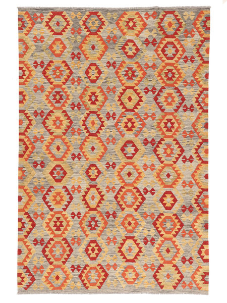  Kelim Afghan Old Style Matot 204X303 Oranssi/Ruskea Carpetvista