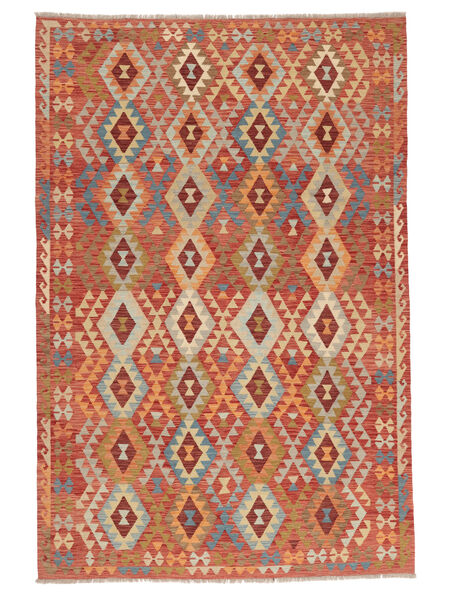 Tappeto Kilim Afghan Old Style 203X308 Marrone/Rosso Scuro (Lana, Afghanistan)