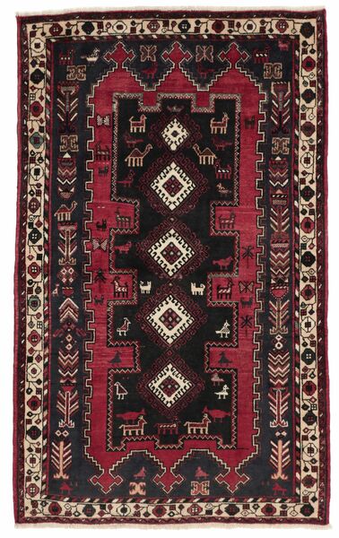  Orientalischer Afshar/Sirjan Teppich 106X175 Schwarz/Braun Wolle, Persien/Iran