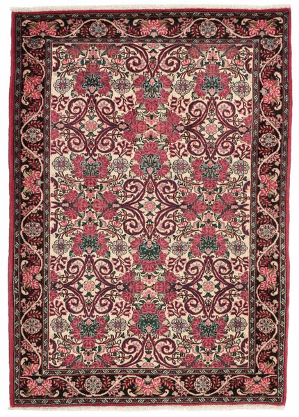  Persan Bidjar Cu Mătase Covor 110X155 Dark Red/Negru