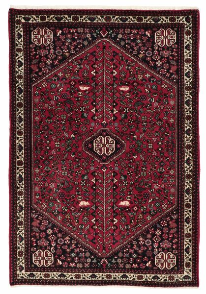  Abadeh Covor 108X155 Persan Lână Negru/Dark Red Mic