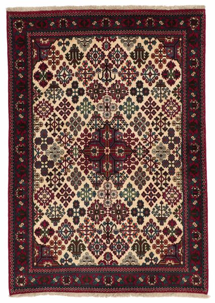 112X160 Meimeh Teppich Orientalischer Schwarz/Dunkelrot (Wolle, Persien/Iran)