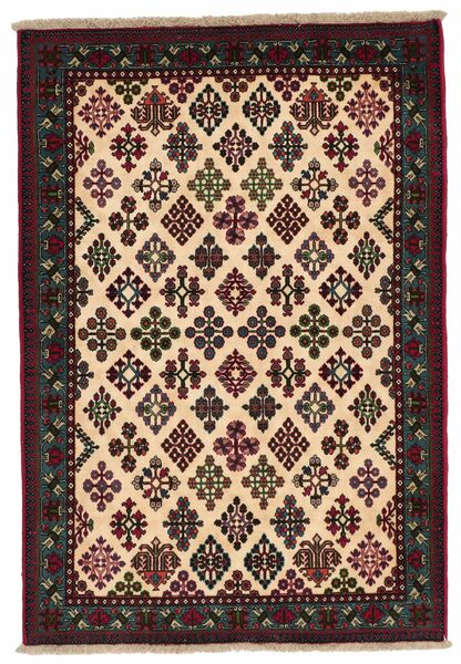 111X162 Meimeh Tæppe Orientalsk Sort/Beige (Uld, Persien/Iran)