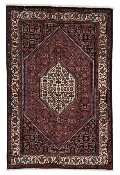 90X140 Bidjar With Silk Rug Oriental Black/Brown (Wool, Persia/Iran)