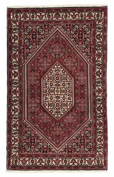  Persian Bidjar With Silk Rug 90X148 Black/Dark Red