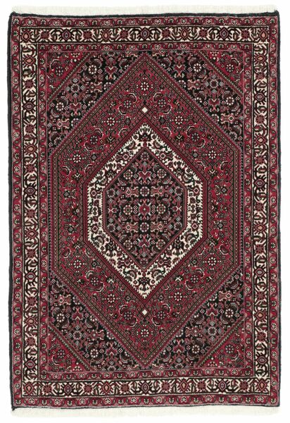 Bidjar Mit Seide Teppich 73X105 Schwarz/Dunkelrot Wolle, Persien/Iran