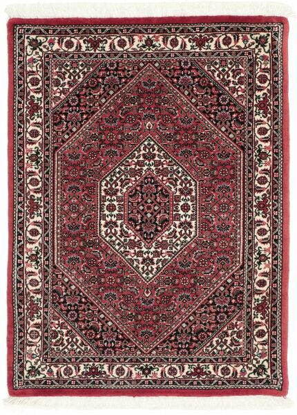  75X100 Bidjar With Silk Rug Black/Dark Red Persia/Iran