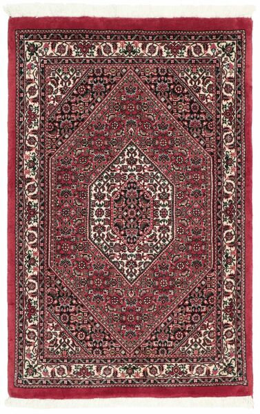  Persan Bidjar Cu Mătase Covor 75X113 Dark Red/Negru