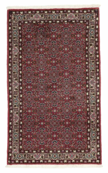  Persan Bidjar Cu Mătase Covor 83X140 Negru/Dark Red