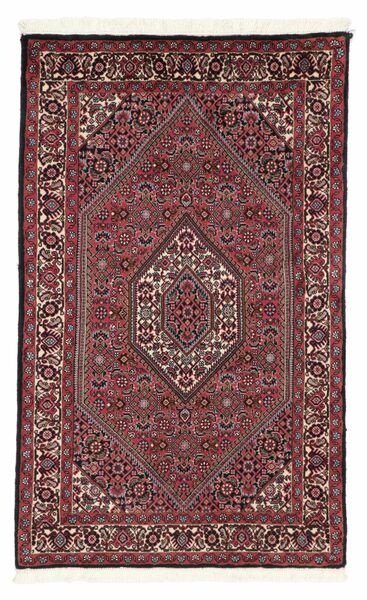  Oosters Bidjar Met Zijde Vloerkleed 83X140 Zwart/Donkerrood Wol, Perzië/Iran