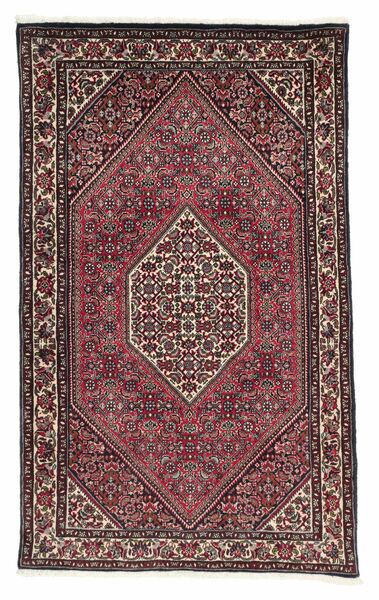 97X160 Alfombra Bidjar Con De Seda Oriental Negro/Rojo Oscuro (Lana, Persia/Irán)