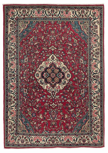 106X153 Jozan Matta Orientalisk Svart/Mörkröd (Ull, Persien/Iran)