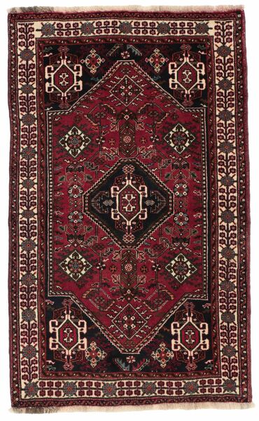 Tappeto Qashqai 90X147 Nero/Rosso Scuro (Lana, Persia/Iran)