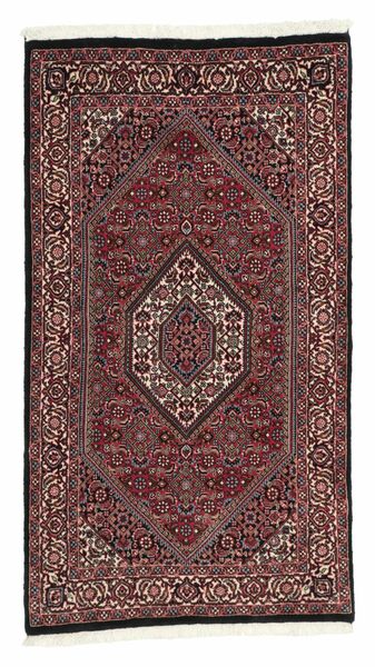  Perzisch Bidjar Met Zijde Vloerkleed 85X150 Zwart/Donkerrood (Wol, Perzië/Iran)