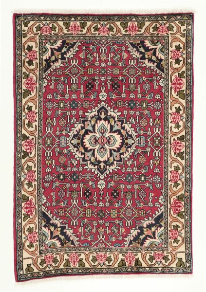 Alfombra Persa Bidjar Con De Seda 80X115 Rojo Oscuro/Verde Claro (Lana, Persia/Irán)