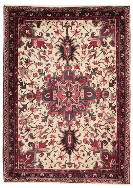 Tappeto Orientale Heriz 120X165 Nero/Rosso Scuro (Lana, Persia/Iran)