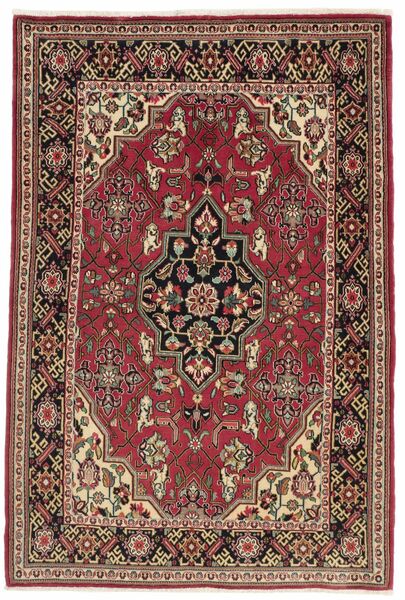 105X160 Tapete Kashan Oriental Vermelho Escuro/Preto (Lã, Pérsia/Irão)