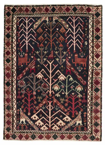 Tappeto Persiano Afshar/Sirjan 110X150 Nero/Marrone (Lana, Persia/Iran)