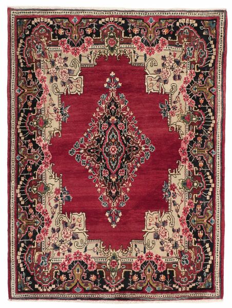 Alfombra Persa Kerman 115X150 Rojo Oscuro/Negro (Lana, Persia/Irán)