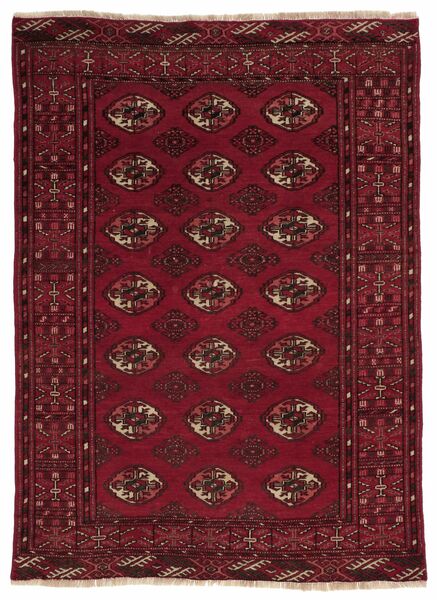  Turkaman Rug 105X145 Persian Wool Black/Dark Red Small