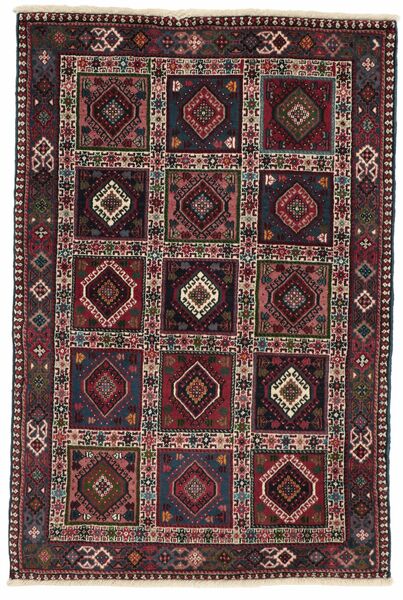 100X150 Alfombra Yalameh Oriental Negro/Rojo Oscuro (Lana, Persia/Irán)