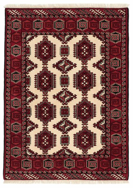 104X145 Turkaman Matta Orientalisk Svart/Mörkröd (Ull, Persien/Iran)