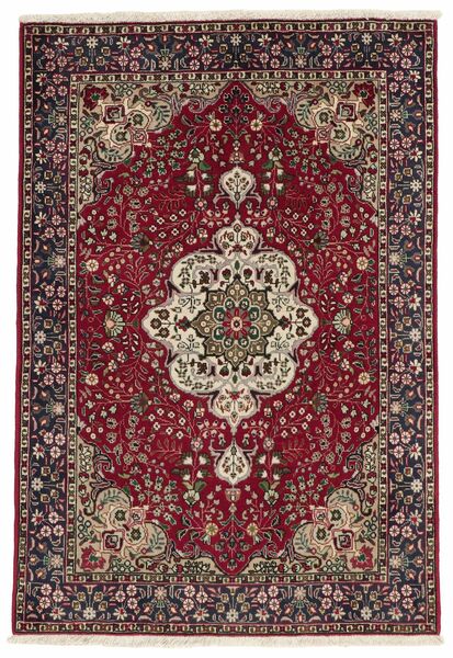  Orientalischer Täbriz Teppich 105X150 Schwarz/Braun Wolle, Persien/Iran