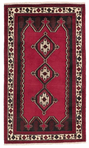  Orientalsk Afshar/Sirjan Tæppe 77X140 Sort/Mørkerød Uld, Persien/Iran