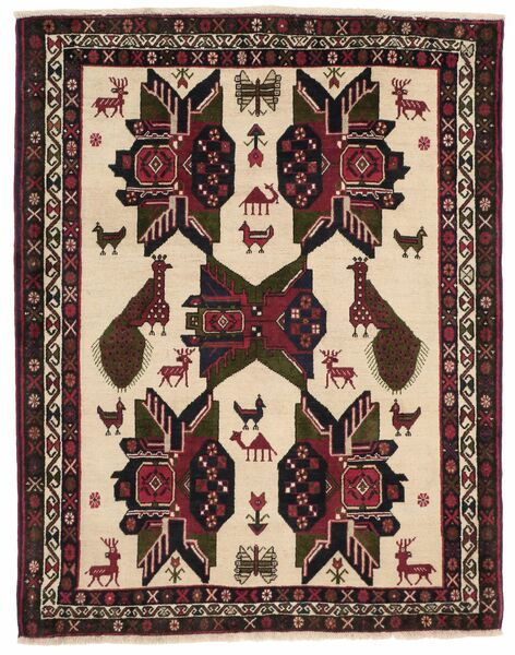  115X145 Afshar/Sirjan Matta Svart/Beige Persien/Iran