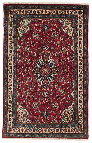 Alfombra Persa Sarouk 100X157 Negro/Rojo Oscuro (Lana, Persia/Irán)