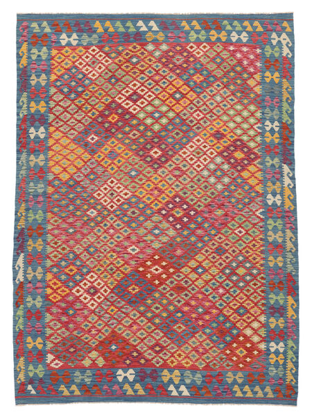 213X290 Kilim Afghan Old Style Rug Oriental Dark Red/Dark Blue (Wool, Afghanistan) Carpetvista