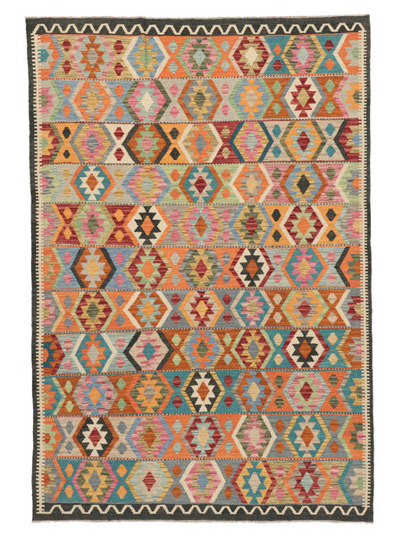 Χαλι Ανατολής Κιλίμ Afghan Old Style 200X294 Μαύρα/Καφέ (Μαλλί, Αφγανικά)