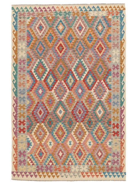  Kilim Afghan Old Style Rug 201X310 Brown/Dark Red Carpetvista