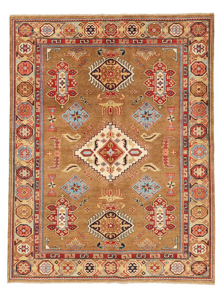 Kazak Fine Vloerkleed 173X224 Bruin/Oranje Wol, Afghanistan Carpetvista