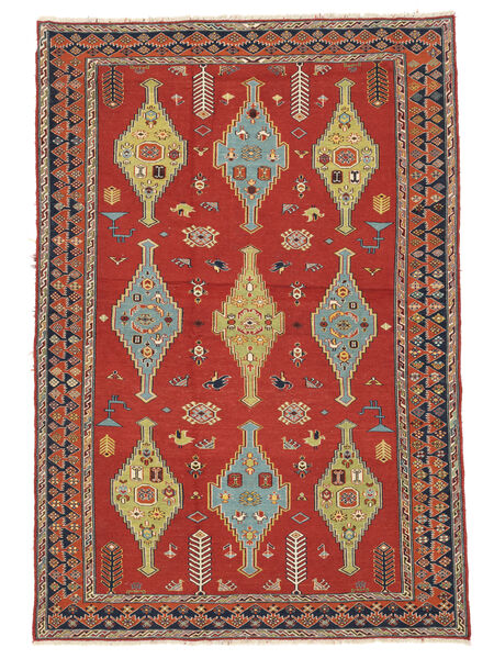  Kelim Suzani Vloerkleed 162X237 Donkerrood/Bruin Carpetvista