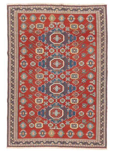 Kilim Suzani Rug 165X233 Dark Red/Brown Wool, Afghanistan Carpetvista