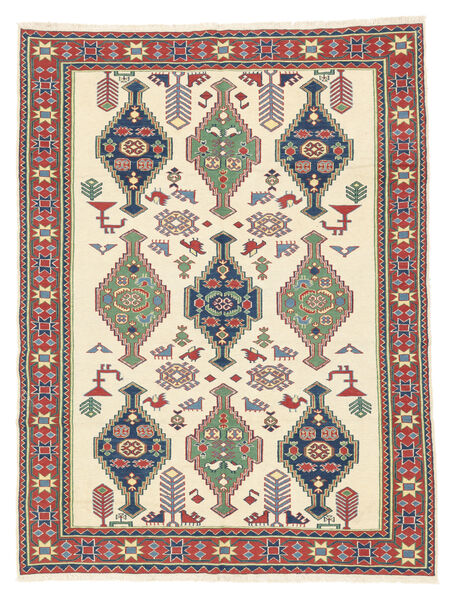  Kilim Suzani Szőnyeg 146X196 Sárga/Sötétpiros Carpetvista